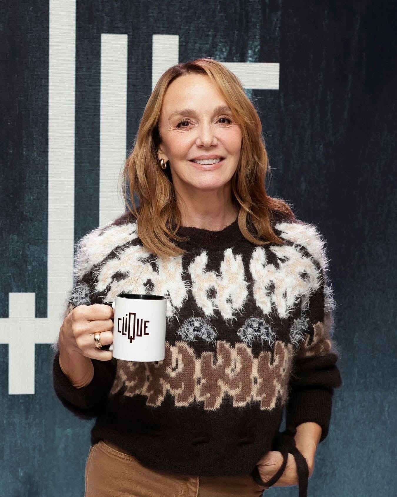 Parisian cultural figure wearing the Véronique Leroy jacquard knit