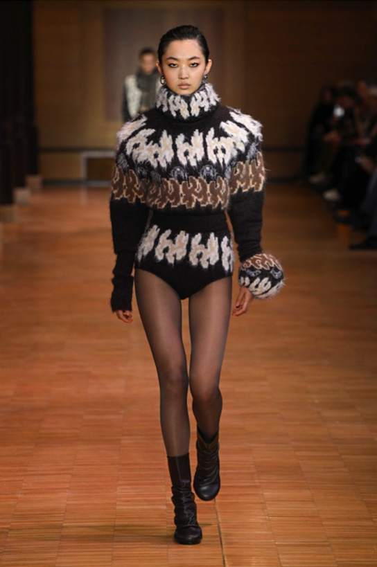 Véronique Leroy jacquard knit presented at Paris Fashion Week